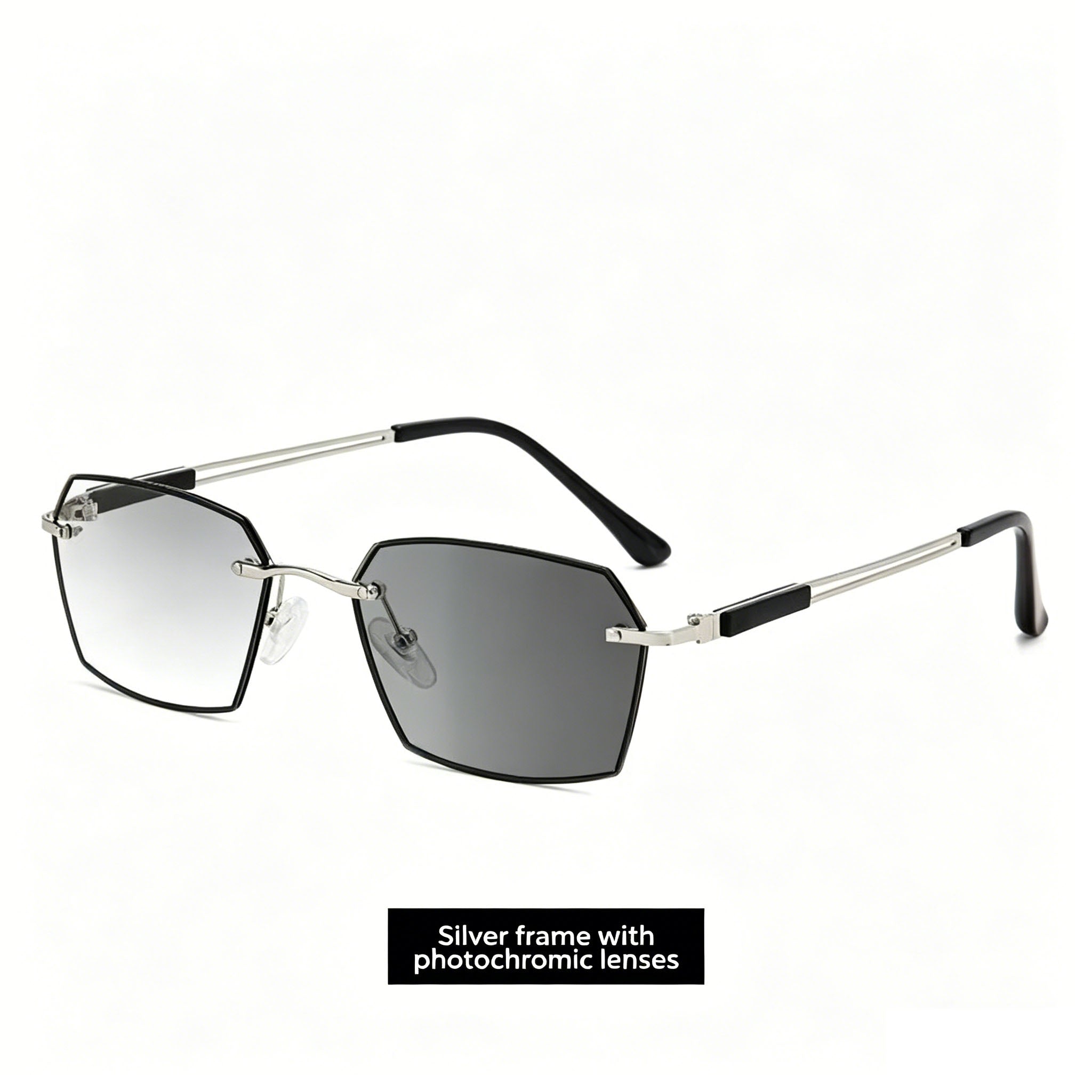 Stylish Rimless Metal Blue-Light Blocking Reading Glasses — Frameless, Cut-Edge, Anti-Radiation Eyewear for Middle-Aged and Senior Adults
