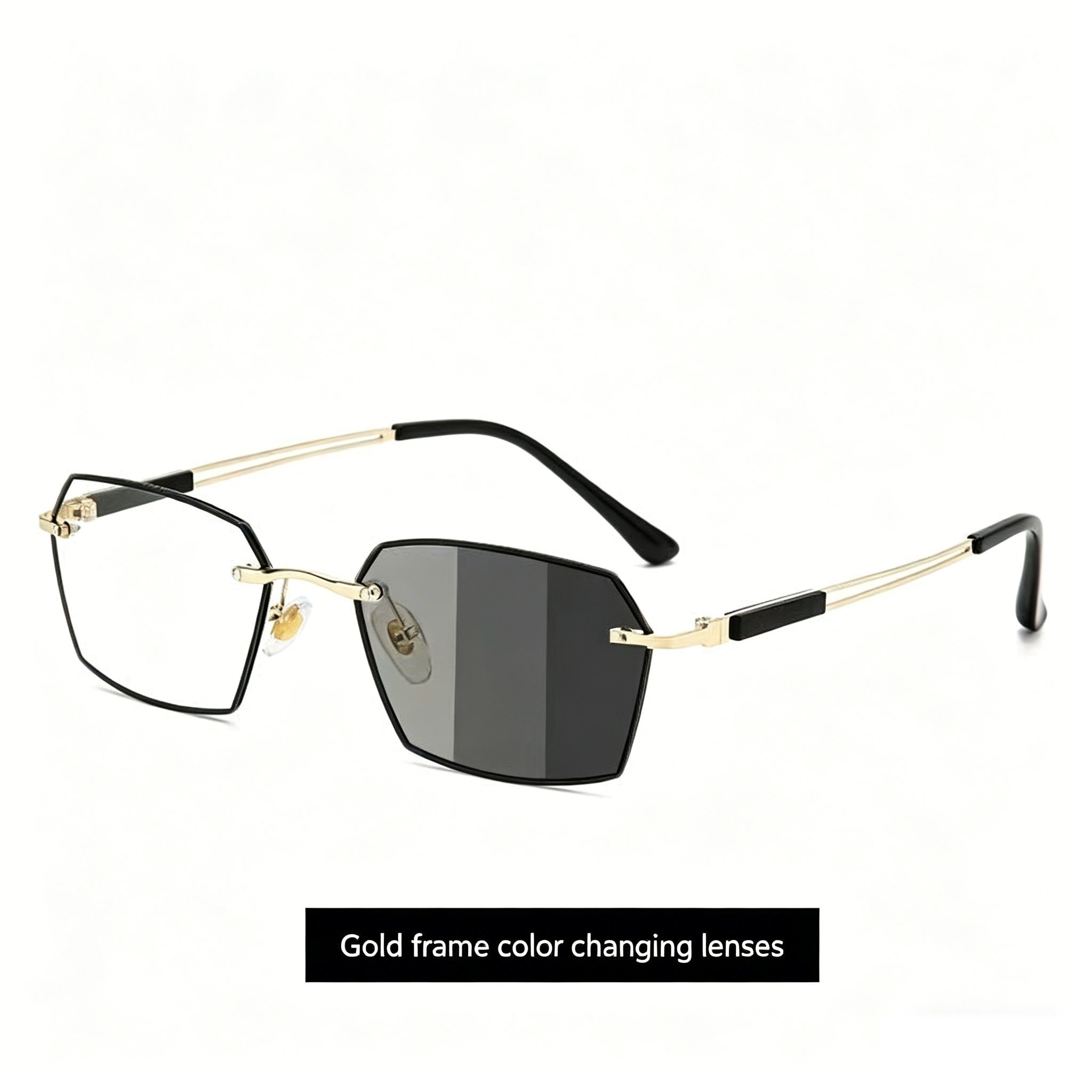 Stylish Rimless Metal Blue-Light Blocking Reading Glasses — Frameless, Cut-Edge, Anti-Radiation Eyewear for Middle-Aged and Senior Adults