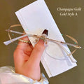 Ultra-Light Rimless Cut-Edge Reading Glasses — HD, Anti-Blue Light, Stylish Design for Middle-Aged & Senior Men and Women