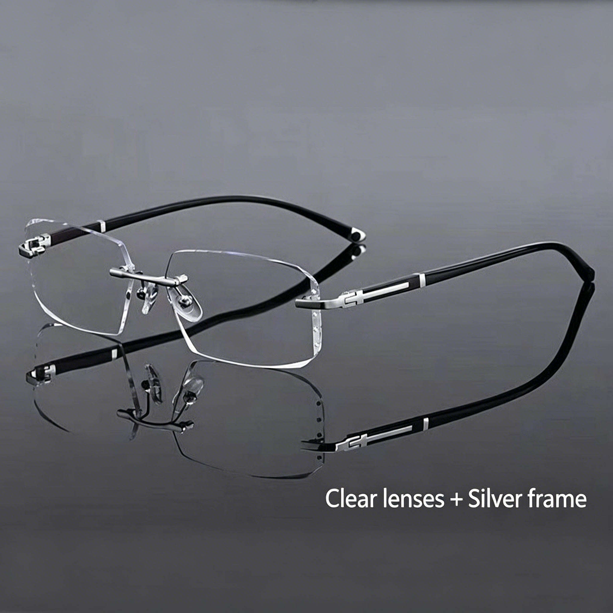 Stylish Diamond-Cut Rimless Reading Glasses — Anti-Blue Light, Anti-Radiation, and Anti-Fatigue Eyewear for Middle-Aged and Elderly Adults