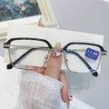 Men's Business-Style HD Anti-Blue Light Reading Glasses — New Ultra-Light Rimless Metal Square-Frame Readers